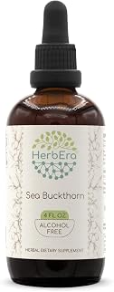 HerbEra Sea Buckthorn B120 Alcohol-Free Herbal Extract Tincture, Concentrated Liquid Drops Natural Sea Buckthorn (Hippophae rhamnoides) Dried Fruit (4 fl oz)