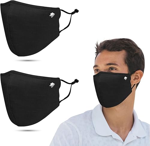 Miniatura 1 de Mascarillas faciales de tela reutilizables de alta calidad, lavables y ajustables, con bolsillo para filtro (paquete múltiple)