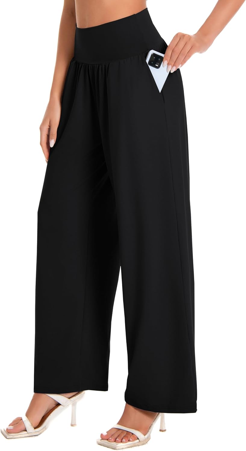 BUBBLELIME 20"/27"/29"/31"/33"/35" Women's High Waist Wide Leg Yoga Pants Loose Comfy Lounge CasualSweatpants with Pockets - Image 2