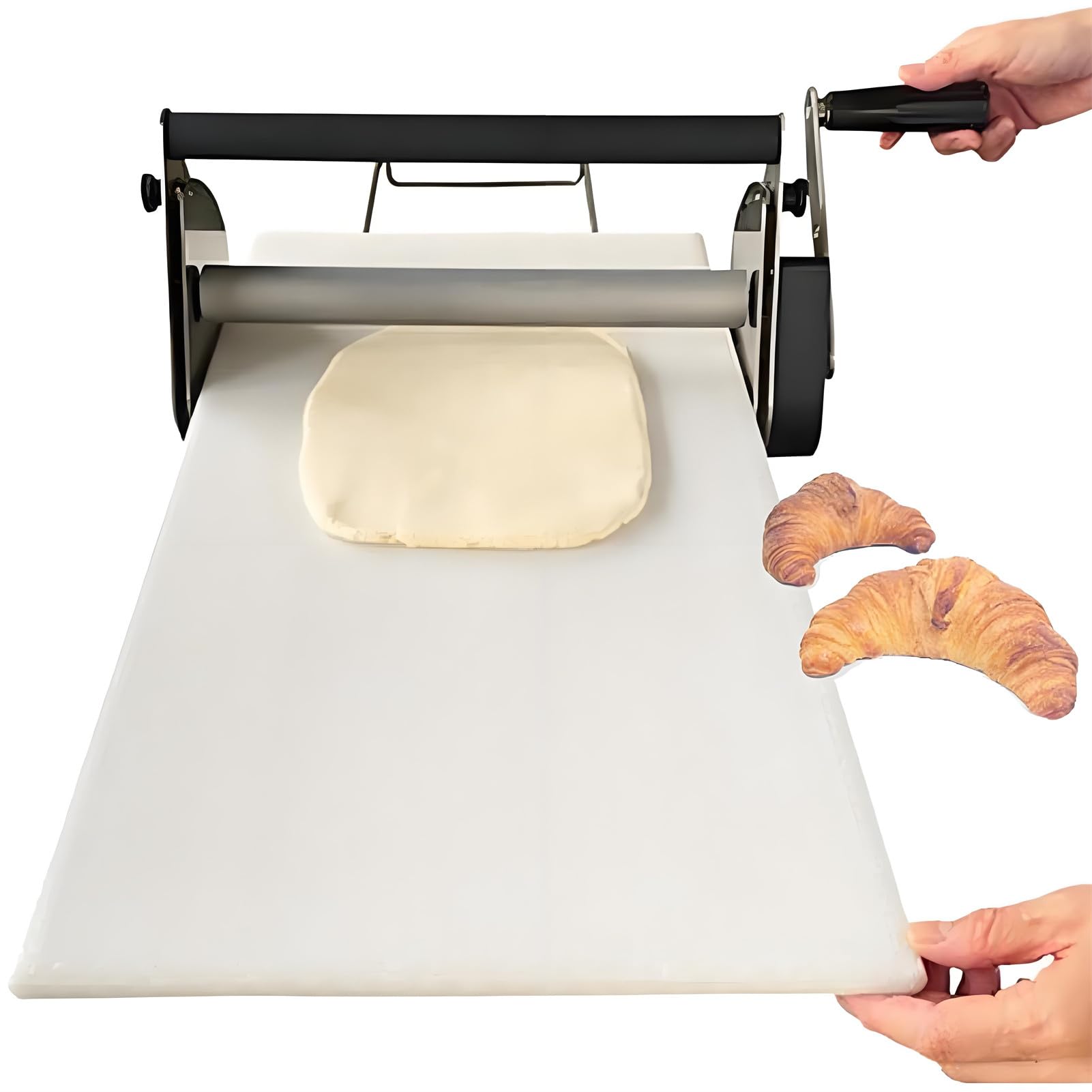 Manueller Nudelteigroller, verstellbare Dicke für hausgemachte Bäckerei, perfekt für Blätterteig und frische Nudelherstellung