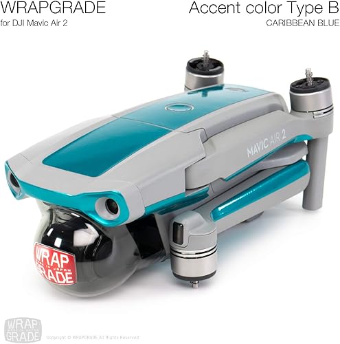 Miniatura 5 de Wrapgrade Funda compatible con DJI Mavic Air 2  Accent Color B (azul caribeño)