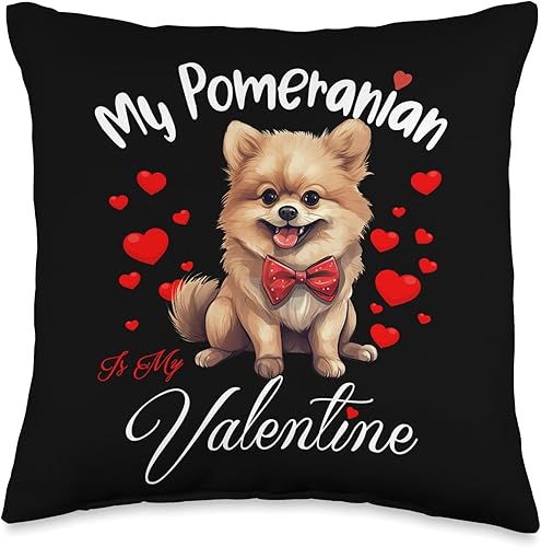 Miniatura 5 de Furry Valentine Wear My Pomeranian Dog Lover - Almohada para el día de San Valentín, 18 x 18 pulgadas, multicolor