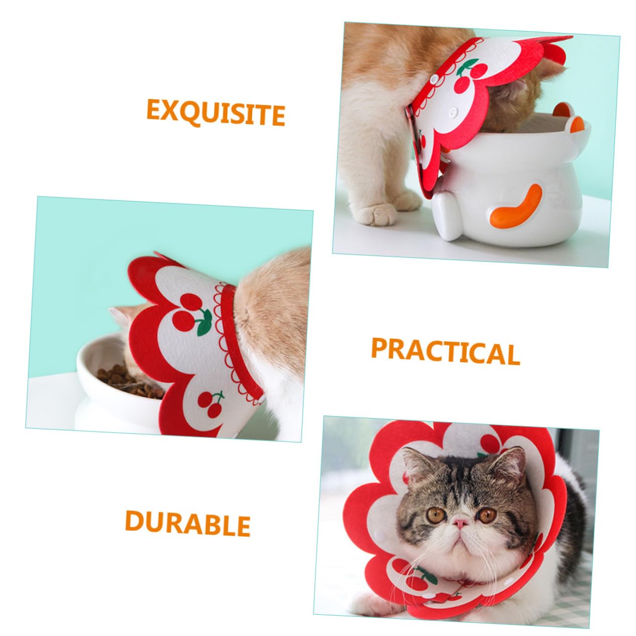 BESPORTBLE 5pezzi Collare Elisabettiano Decorativo Per Gatti Morbido e Traspirante Collare Per Post-operazione Protezione Ferite Misura Media Accessorio Per Animali Domestici Feltro