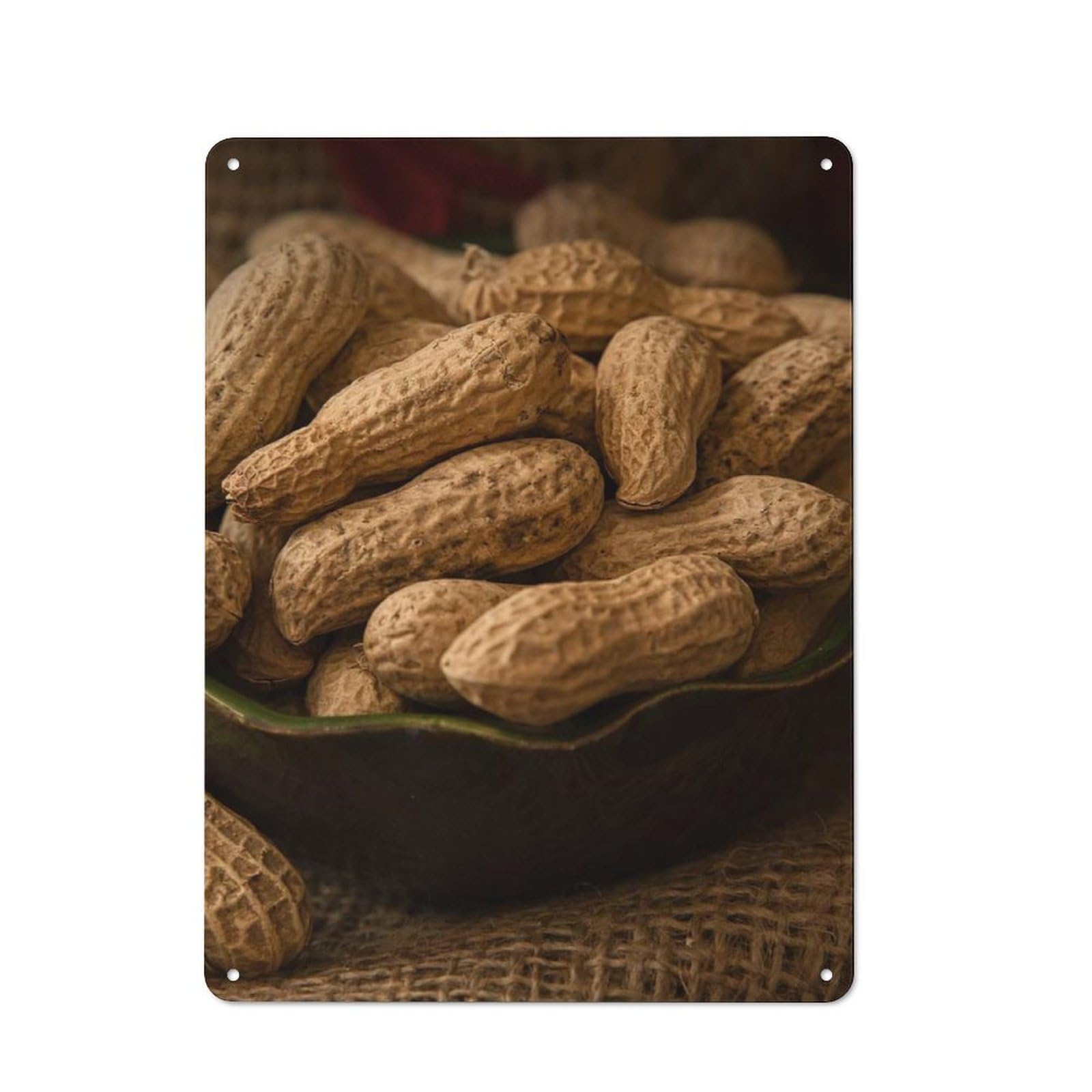 Bowl of Peanuts in Shell Rustic Metal Sign 40x30cm for Café Or Restaurant, Suited to Café Owners And Decorators