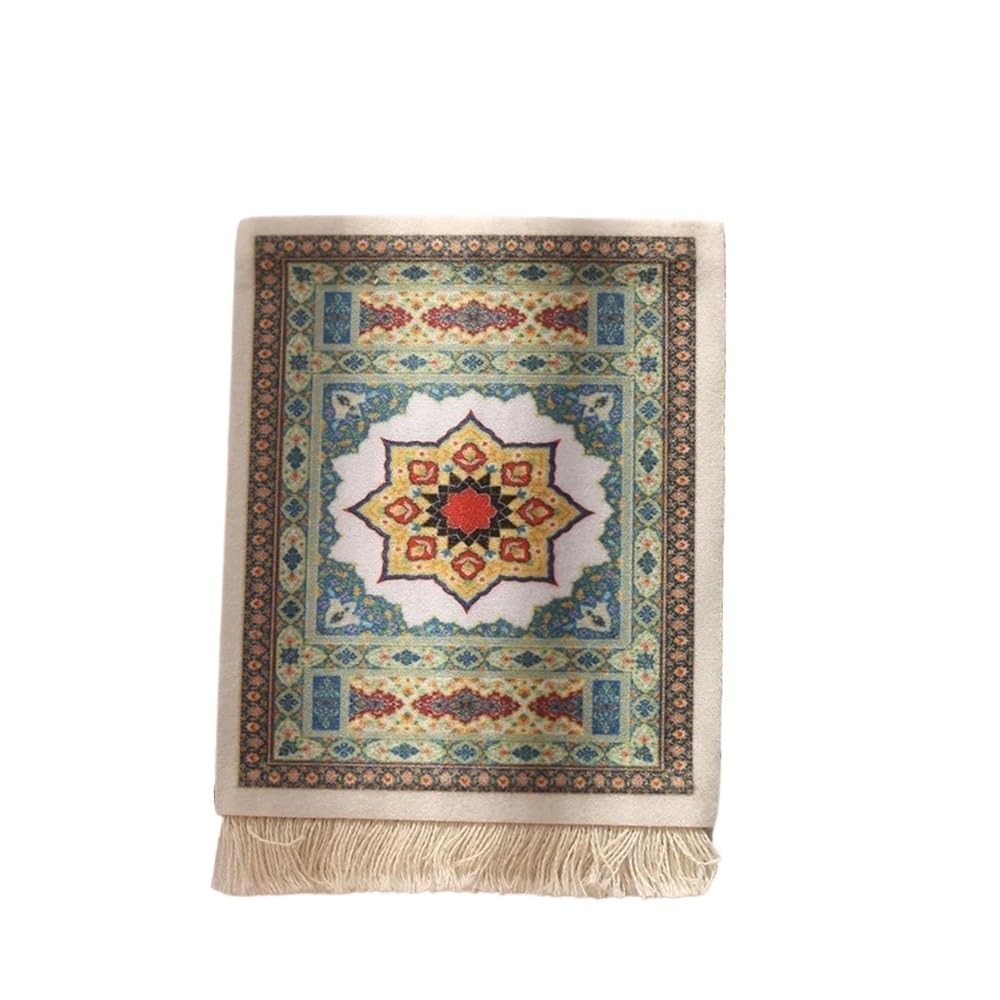 Persian Coaster Rubber Mat Placemats Coasters For Glasses Small Carpet For Computer Desk Place Mat Dinner Table Retro Non-slip(Big 9)