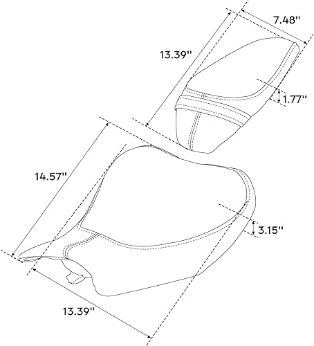 Miniatura 3 de TCMT Asiento delantero y trasero del pasajero del pasajero para Kawasaki Z900 Z 900 2017-2023