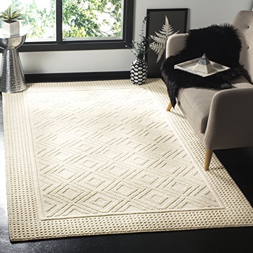 Tapete decorativo rectangular 180 x 144 cm, color marfil