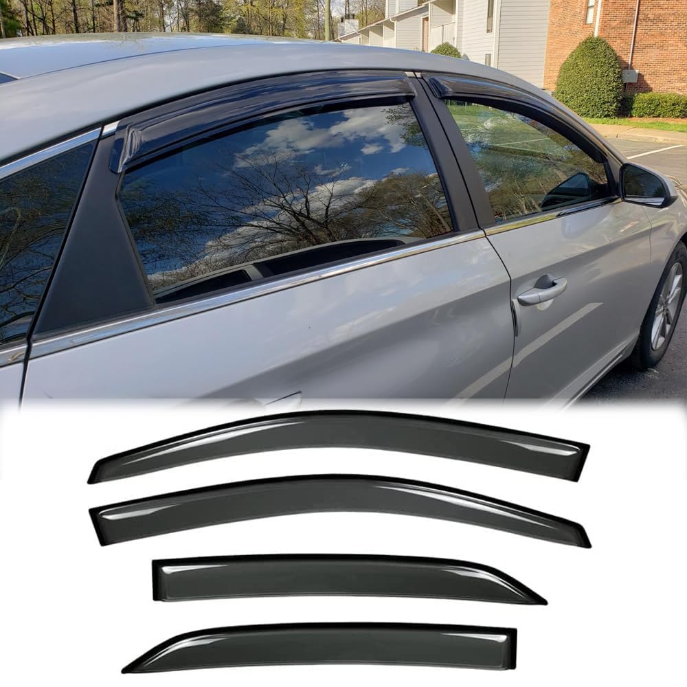Photo 1 of Puermto 94361 Sunproof Waterproof Side Window Wind Deflector, 4pcs Protective Replacements Rain Guards Set, Window Visor fit for 2015-2019 Hyundai Sonata, 2017-2019 Hyundai Sonata Hybrid