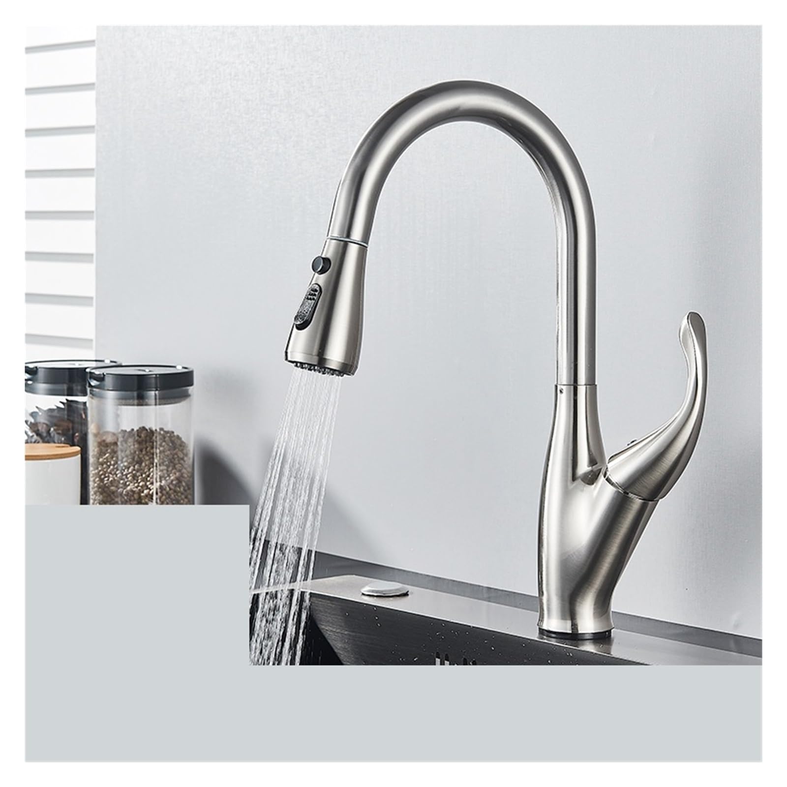 ZQFHSX Matte Black TOU Sensor Faucets Sensitive Smart Control Faucet Mixer Tap Sink Taps(No-Sen-Brush Nickel) LWX