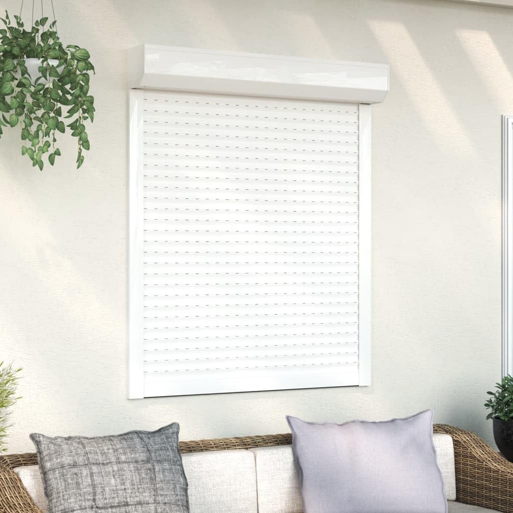 LAPOOH Persiana de Aluminio Blanca 100x130 cm, Estores Enrollables, Cortinas Y Estores Cocina, Estores para Ventanas