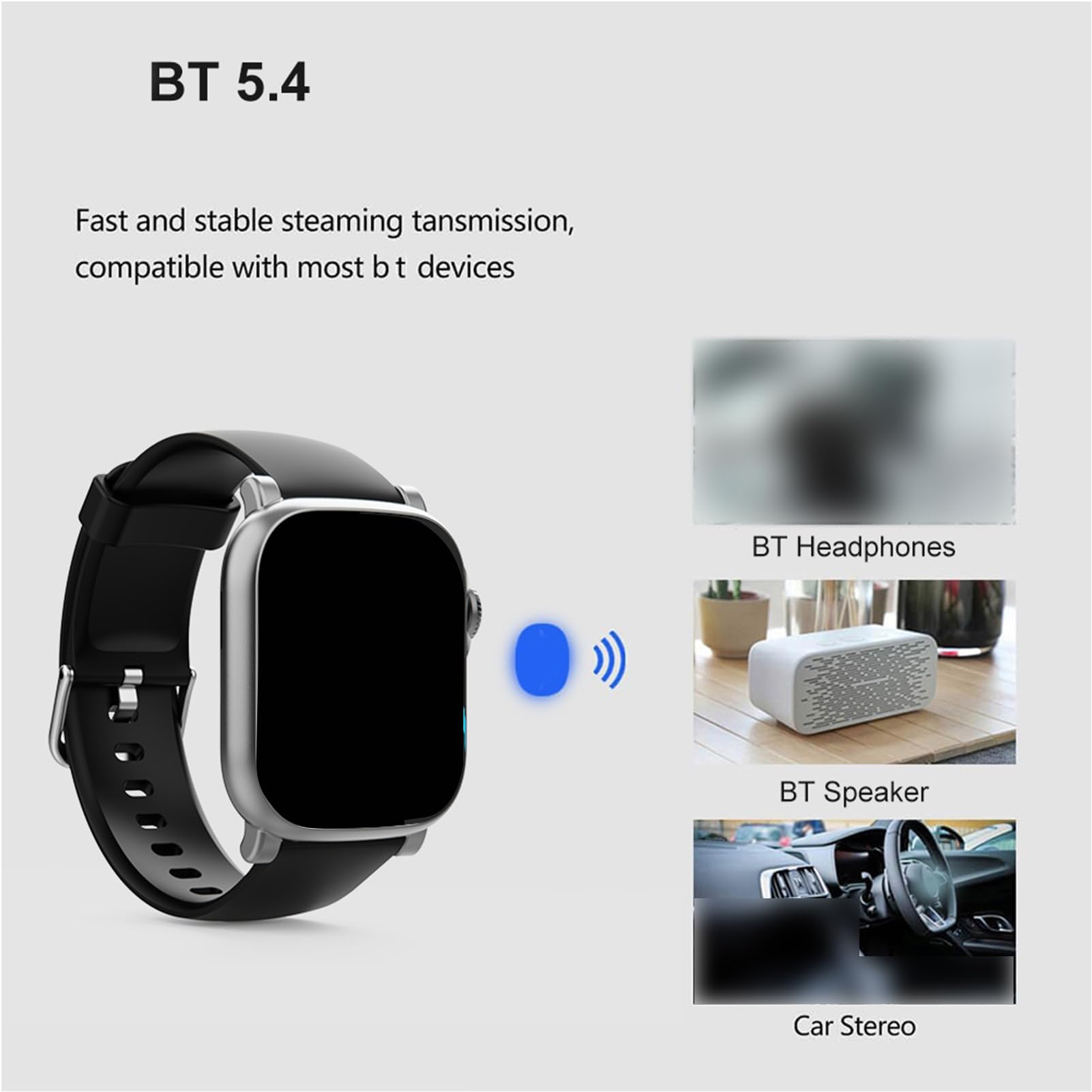 Montre Intelligente avec Lecteur de Musique, écran Tactile HD 2,01 Pouces, Batterie 800 MAh, BT 5.4, Lecteur MP3 MP4, Montre de Sport avec Modes Sportifs, Moniteur de Fréquence (64G)