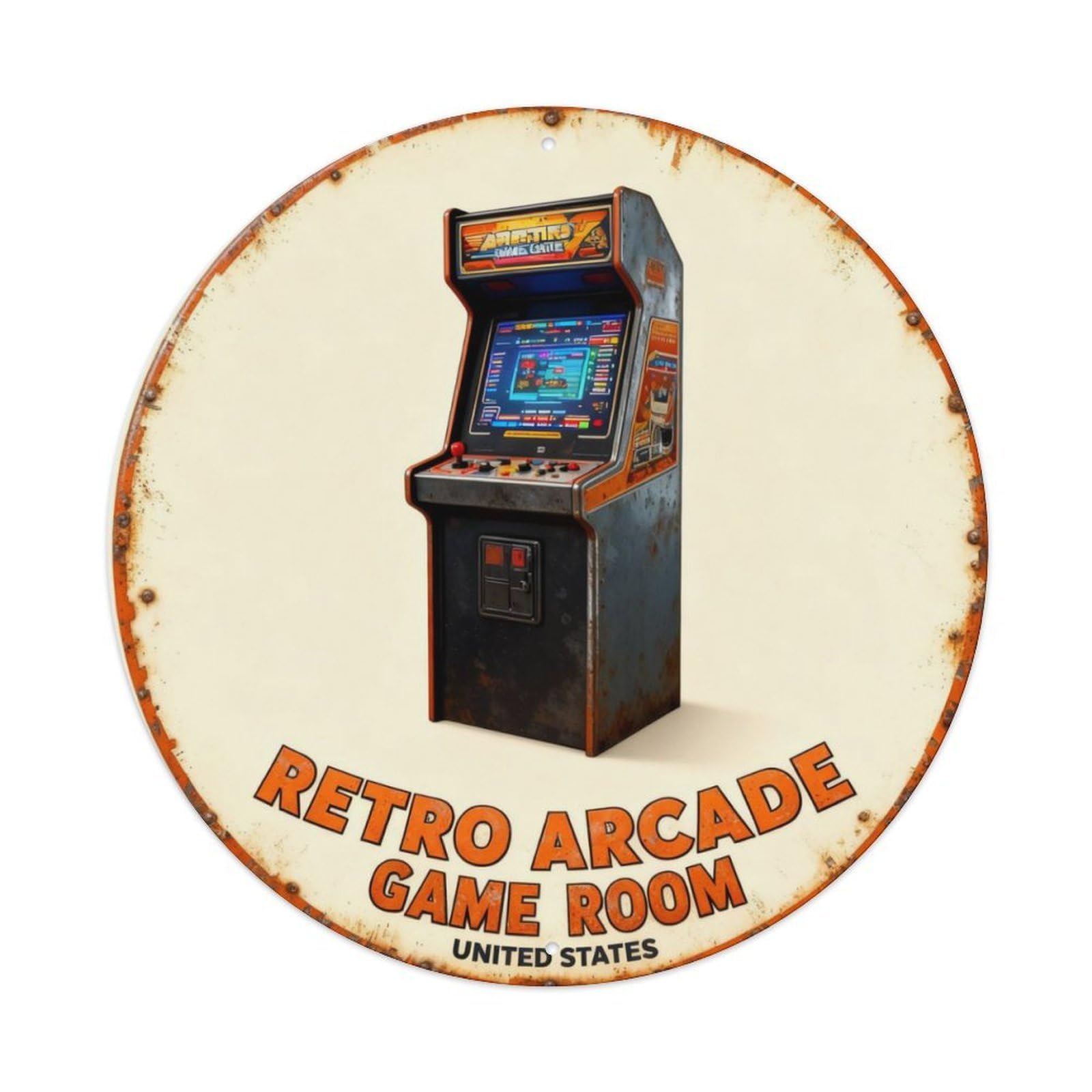 RETRO ARCADE GAME ROOM Metal Tin Sign Plaque