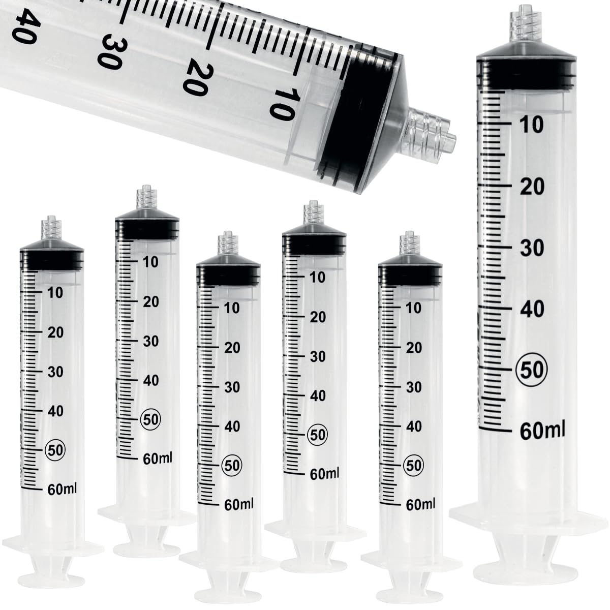 ONE-CARE Luer-Lock Syringe, 60 mL, 60 Count, Blister-Packed