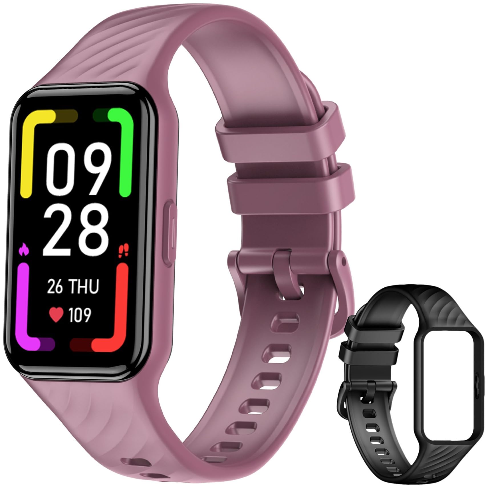 Blackview Smartwatch, 1.47" Reloj Inteligente Mujer - 24 Modos Deportivos, Oxímetro(SpO2) Podómetro Sueño Pulsometro, Batería Grande de 300 mAh, Pulsera Actividad Compatible con Android e iOS Carbonfree Certified