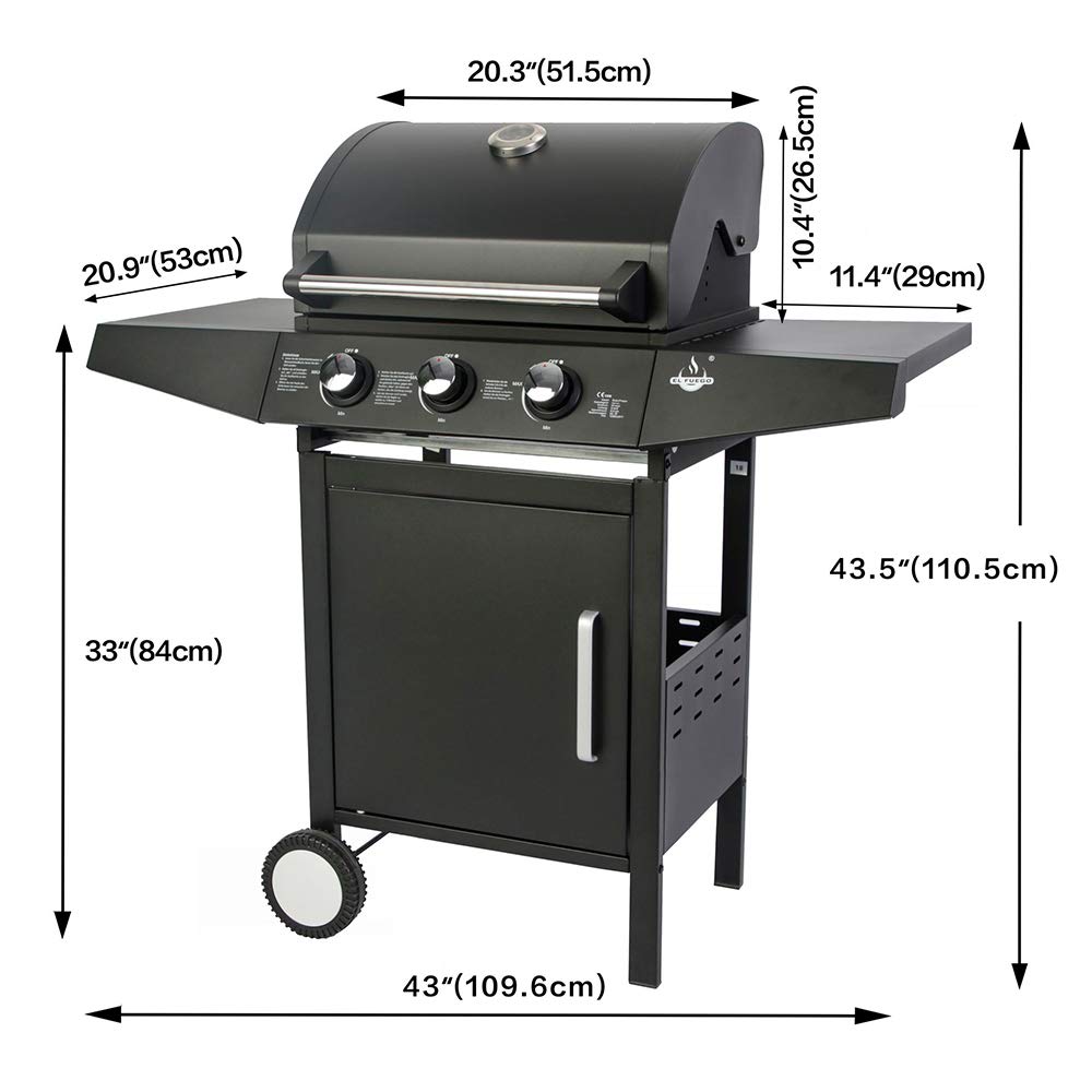 El Fuego grill gazowy z 3 palnikami BBQ