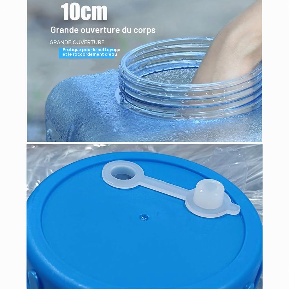Starnearby Bidon d'eau avec Robinet, Réservoir d'eau Potable, Jerrican Alimentaire Camping, Conteneur d'eau sans BPA avec Robinet de Rechange, Tuyaux, Brosse pour Camping, Randonnée