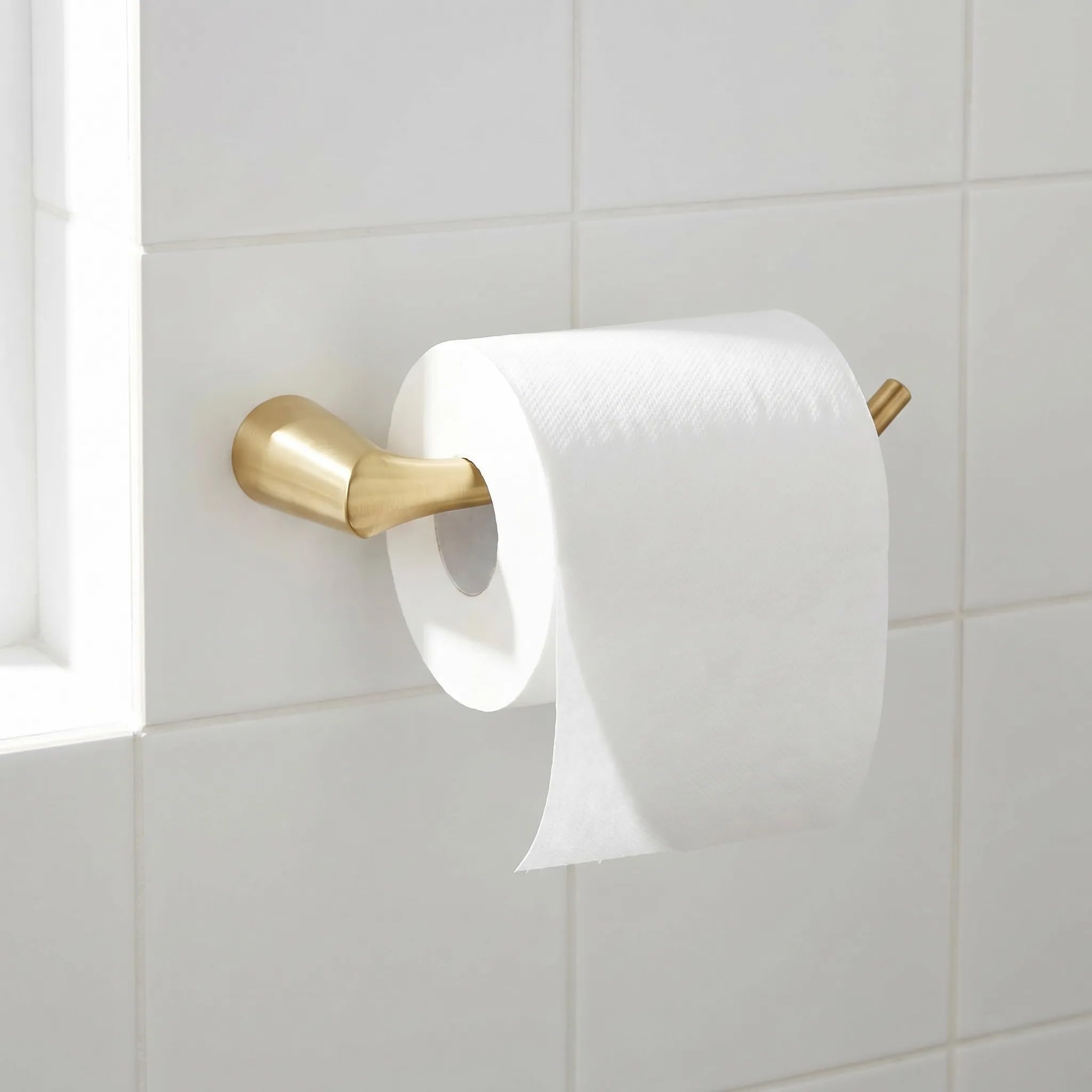 Rea - Portarrollos de Papel higiénico Vibe 16205 - Oro Cepillado - Metal - 7,8 x 22,5 x 3,5 cm