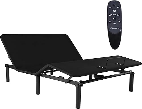Fromann Base de cama Queen ajustable con puertos USB, gravedad cero, iluminación LED debajo de la cama y tres alturas de patas, sin herramientas