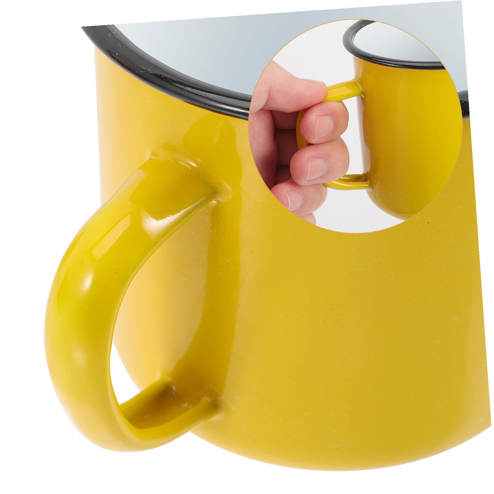 Emaillebecher 4 Stück aus Emaille, Dickwandige Trinkbecher für Kaffee