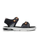 Asian Mens VIRAT-02 Casual Sandals with adjustable velcro closure for easy wear with flexible fitting and trendy and stylish looks with unique sole design | ideal for everyday use for mens as well as boys ( BLKORNG) -UK 7 gallery image