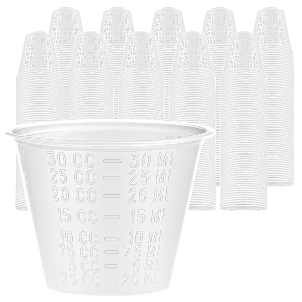 Vakly Plastic Medicine Cups 1 oz Graduated (1000 Pack)