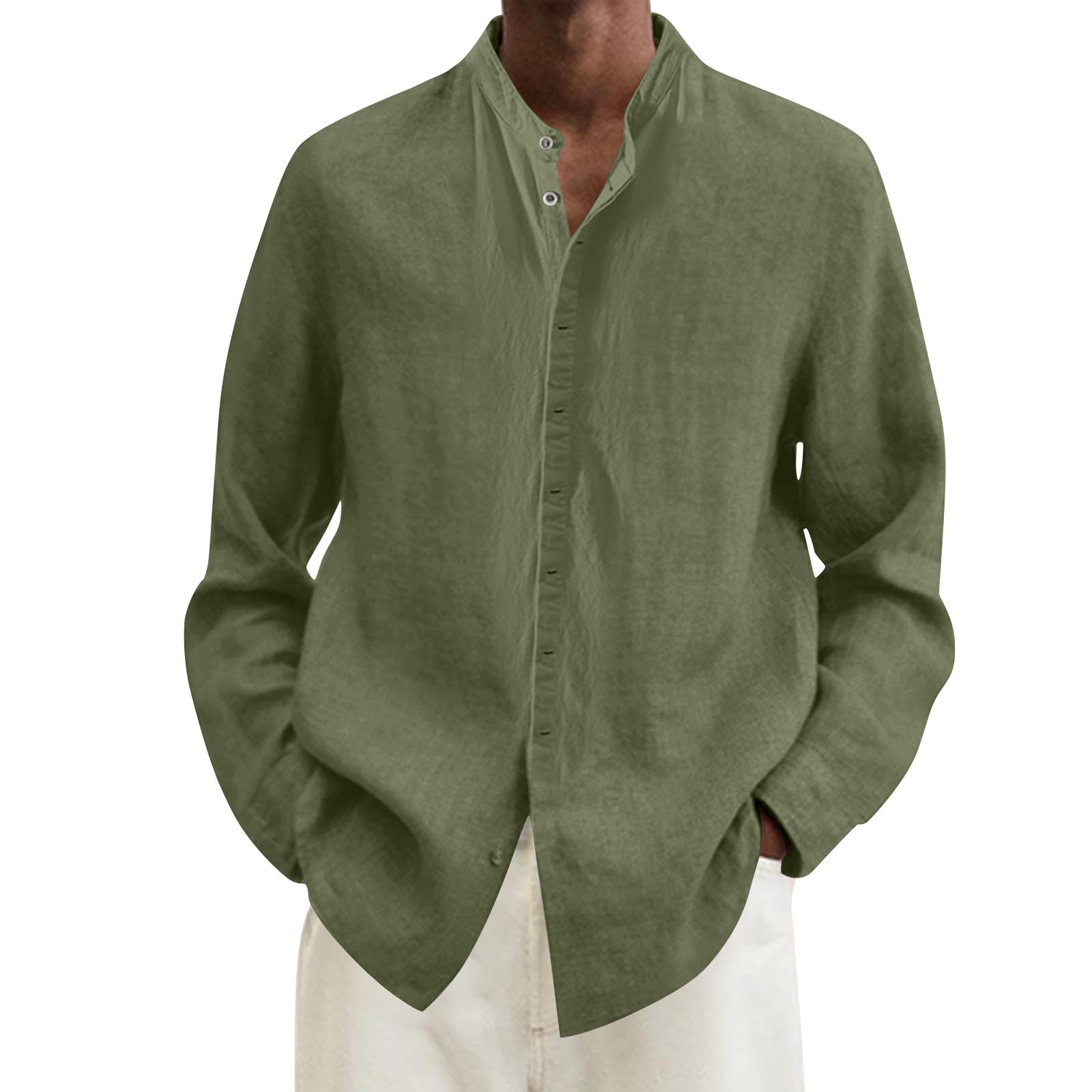 Linnen overhemd voor heren, katoen, lange mouwen, vrijetijdshemd, licht buttondown lange mouwen, ademend zomerhemd, omslagkraag, effen linnen shirt, casual strandhemd, vakantieshirt voor heren, zwart