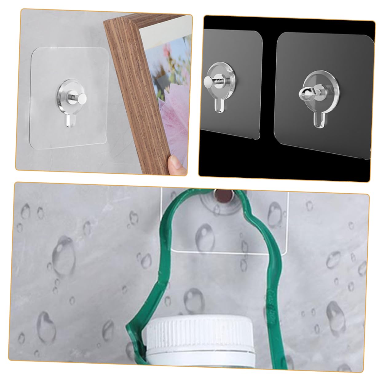 SEWACC 150piezas Ganchos Adhesivos Transparentes Para Colgar Cuadros y Fotos Soporte Fijo Sin Daños Paredes Para Decoración De Interiores Reutilizables Rastro Al Retirar