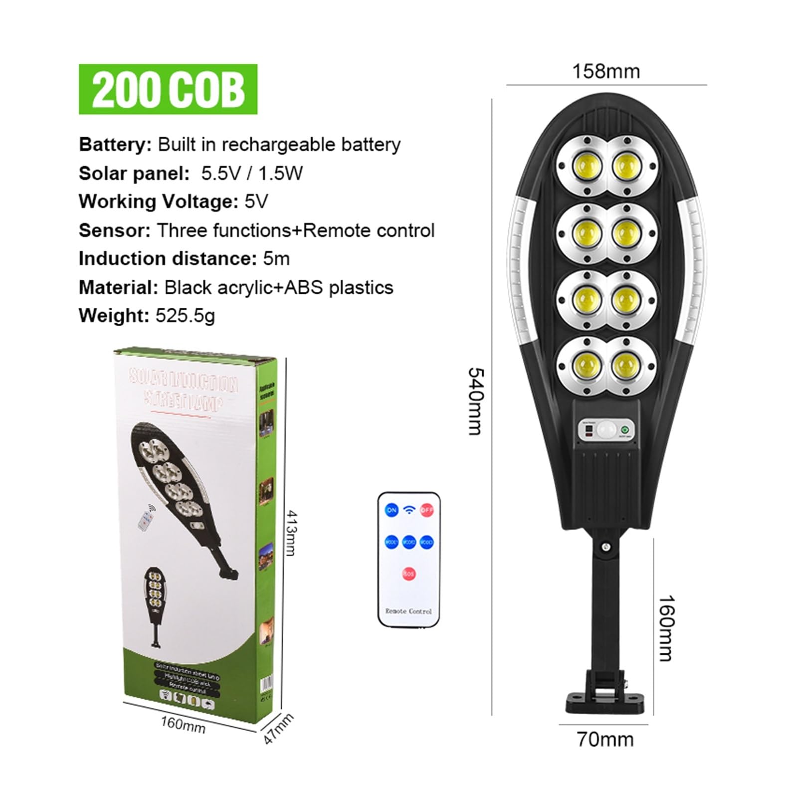 Solar Flood Lights Outdoor, Solarna lampa uliczna zewnętrzna 60/120/200 LED 8000K światła z czujnikiem ruchu bezpieczeństwo bezprzewodowe zasilane energią słoneczną światła powodziowe do garażu na pod