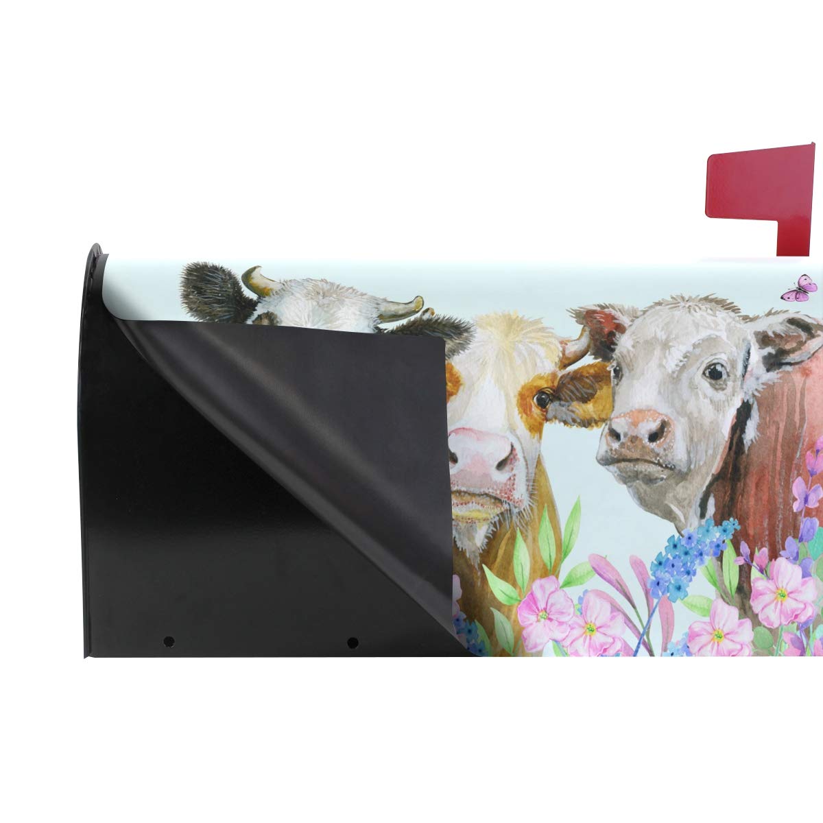 ALAZA WOOR Magnetic Mailbox Cover | Cows & Flowers Design, Oversized 25.5 X 20.8 Inches - View #8
