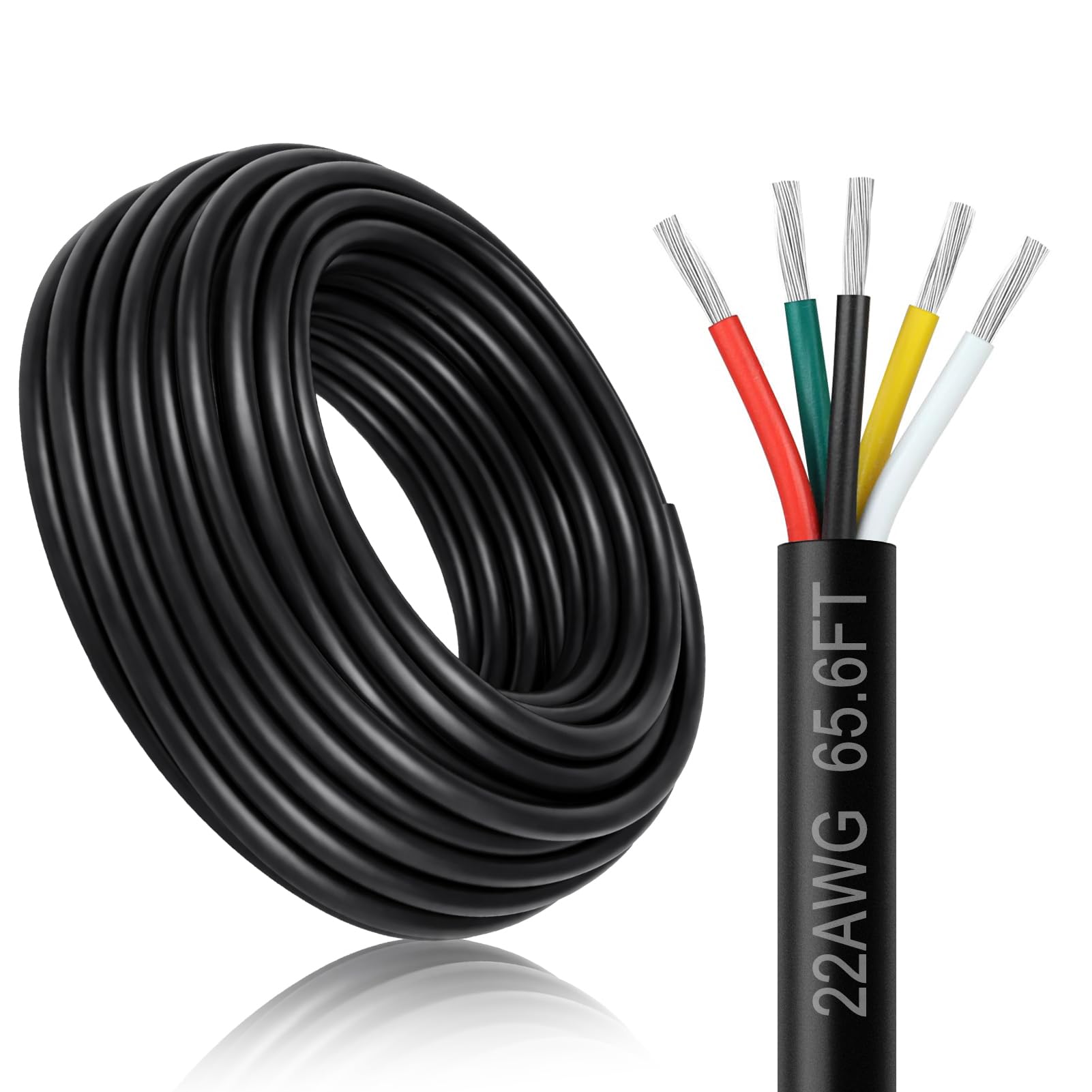 18 Gauge 4 Conductor Electrical Wire, 16.4FT Black Stranded Low Voltage 18/4 Cable PVC Case, 18 AWG Tinned Copper 4 Wire Cable Extension Power Cable for Strips LED Lamp Lighting Automotive — view 59