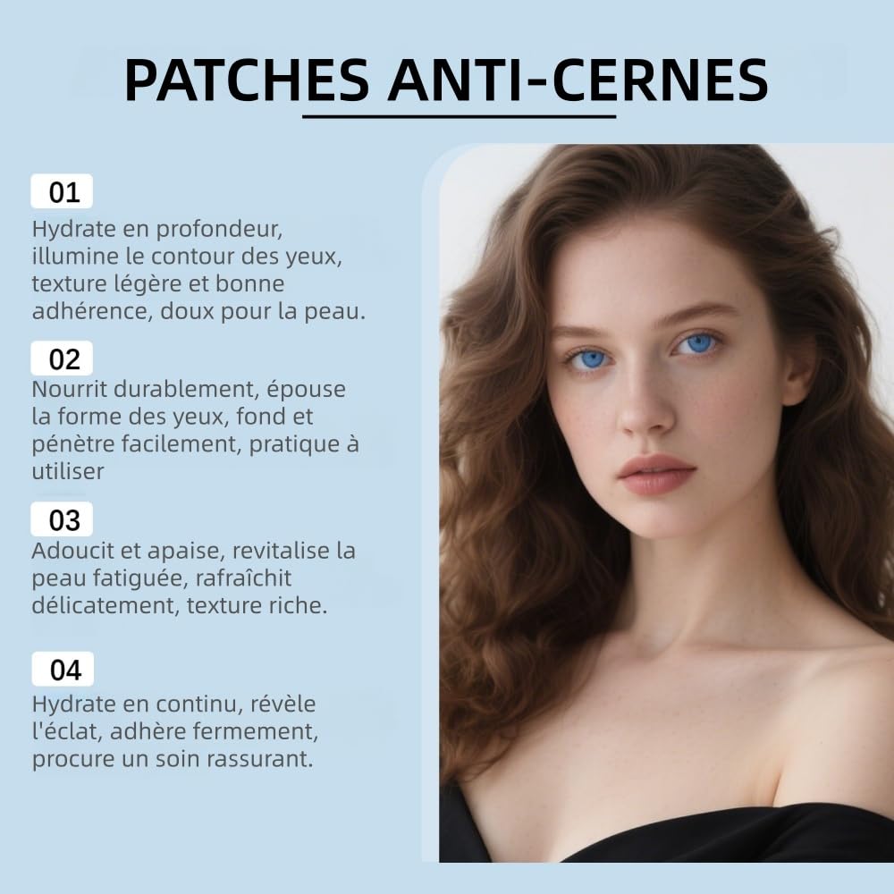 orena Patchs Anti-Cernes Nouvelle Génération,Patchs pour les yeux hydratants, anti - rides, anti - gonflements, hydratation en profondeur, effet lissant.