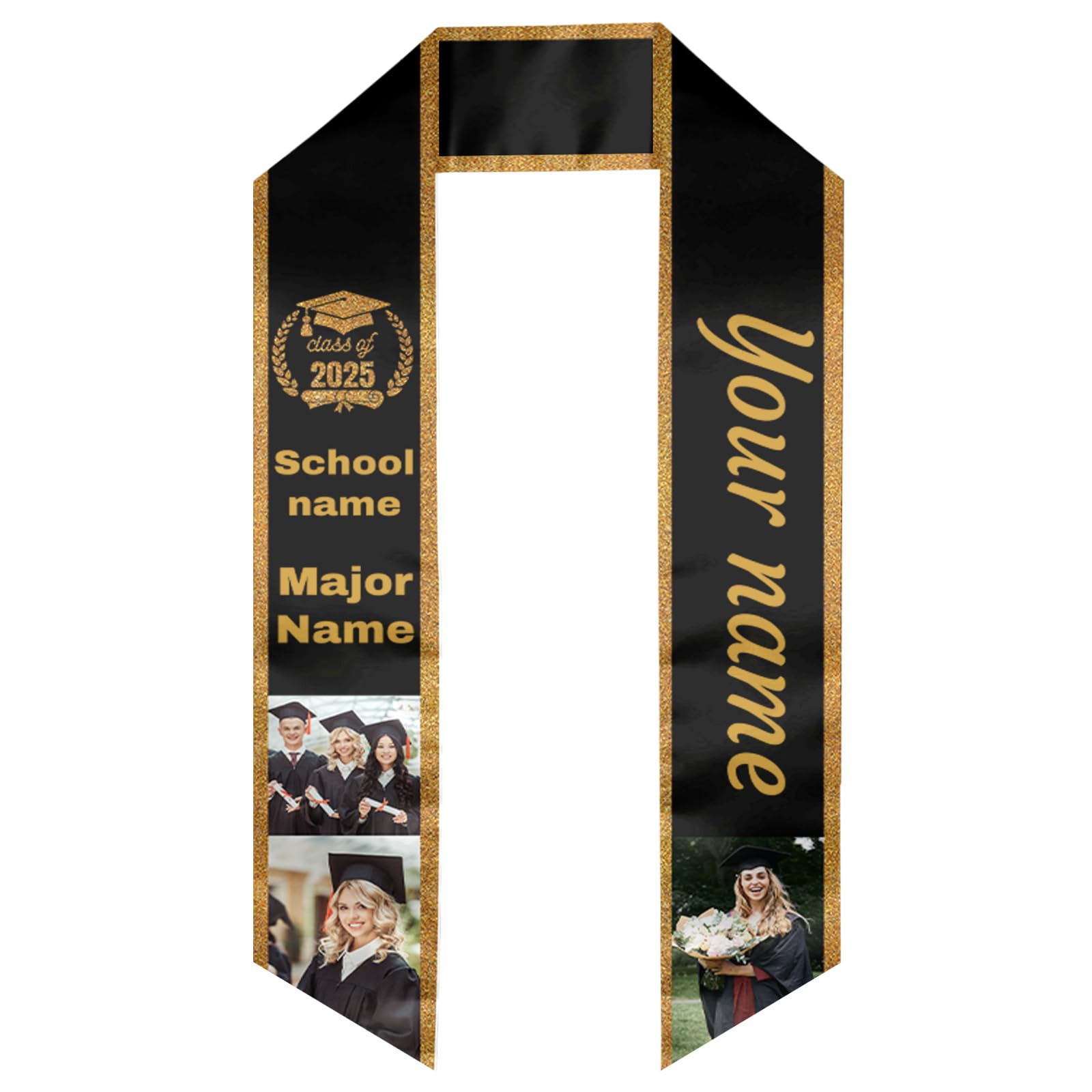 Generic Graduation Stole Customize Class Of 2024 Stole, Custom Stoles For Graduation 2024, Congratulations Sash Honor Stoles, Graduation Gifts 2024 2025, Angled End Style-2