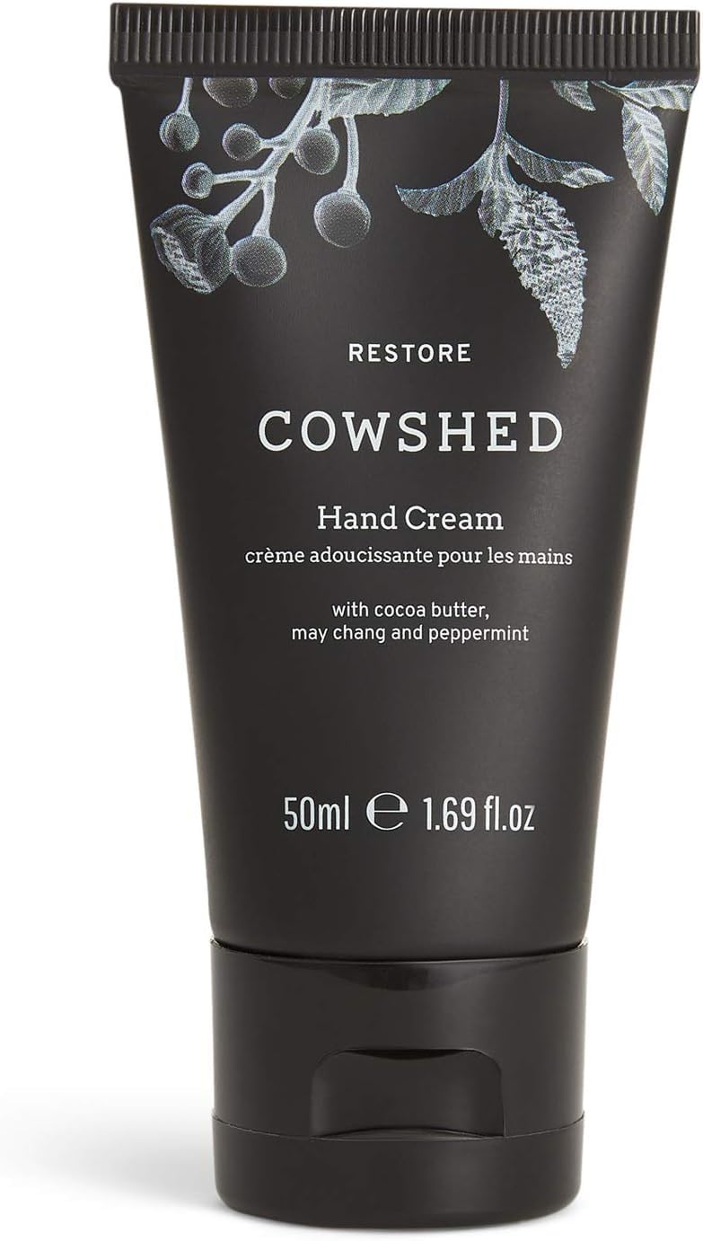 Cowshed Restore Hand Cream 50ml - Hydrating Hand & Nail Cream with Cocoa Butter, May Chang & Peppermint - Nourishing Hand Lotion & Moisturiser for Dry Skin