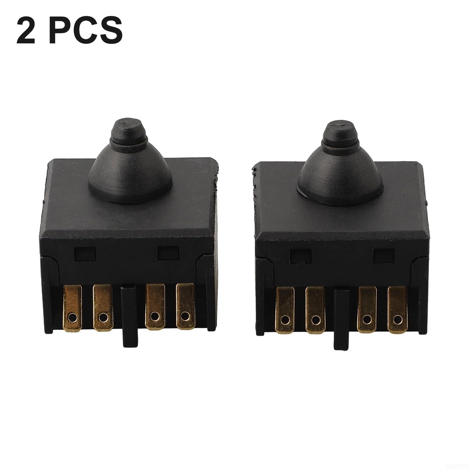 Sustitución de interruptor de botón pulsador para amoladora angular 100 pulidora, construcción de plástico y metal, tamaño de 2,5x2,5 cm, compatible con amoladora angular de 100 mm 4 pulgadas, juego