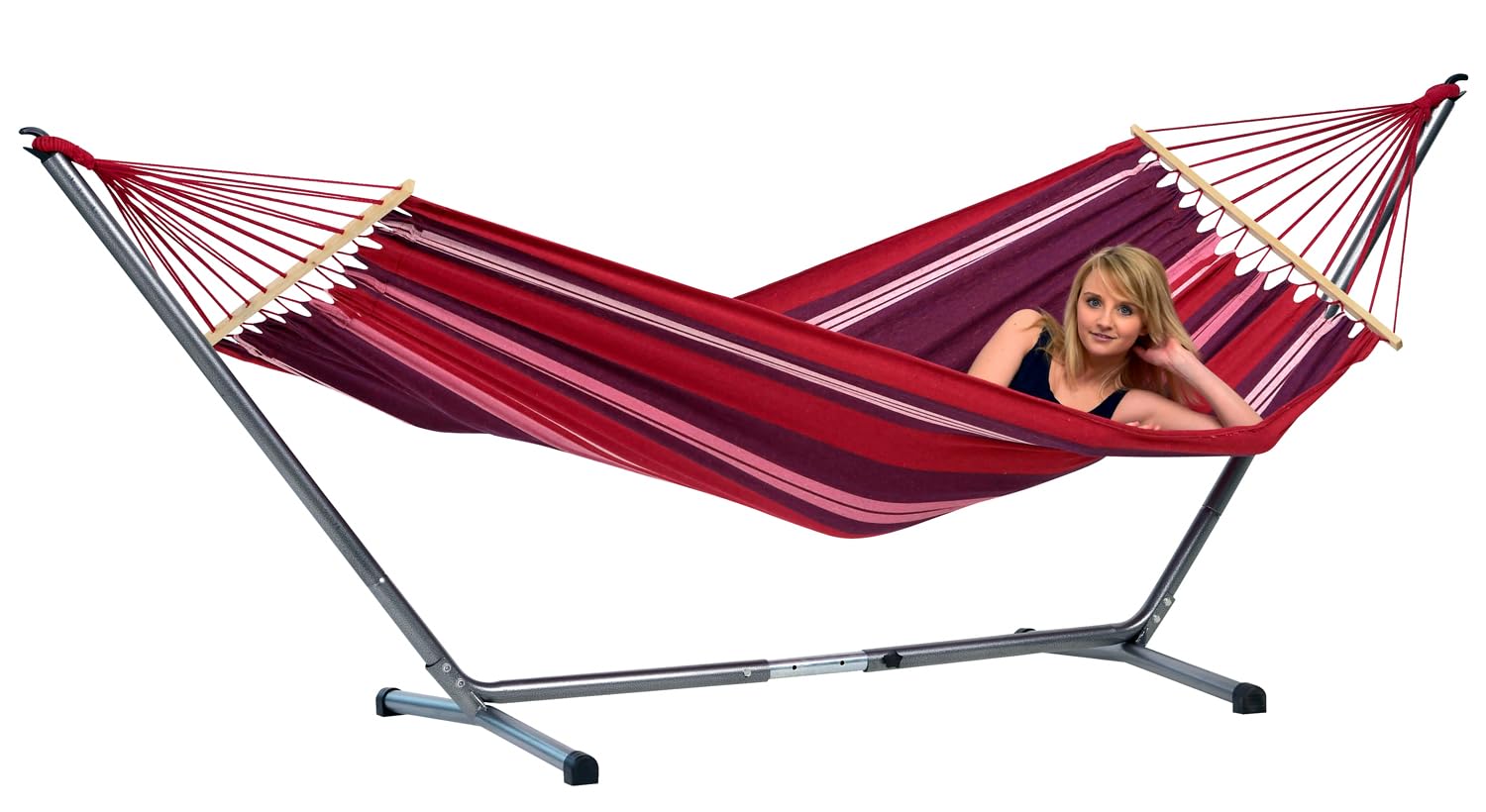 Amazonas Lila/Rot Summer Set Hängematten-Set Mit Hängematten-Gestell /Gestreift