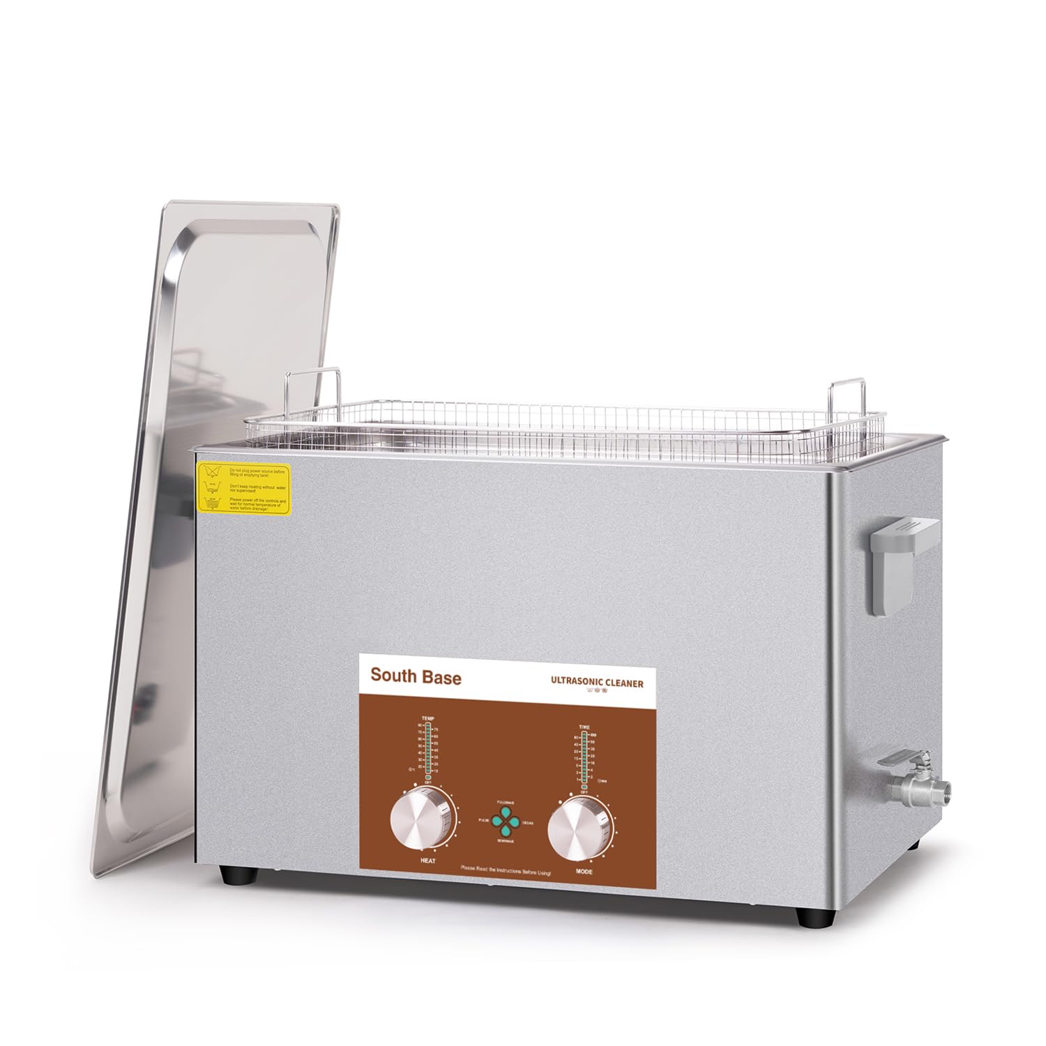 SOUTH BASE Limpiador Ultrasónico, 30L 600W, con Cesta, Temporizador y Calentador, Máquina de Limpieza Ultrasónica Codificada para Armas, Motores, Piezas de Carburador, Cadenas