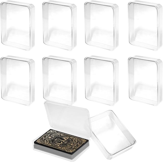 Ytesky 10 Pcs Playing Card Box 115x83x30mm Plastic Trading Card Storage Box Clear Deck Box Storage Case for Poker Gaming Cards Business Cards Sports Cards