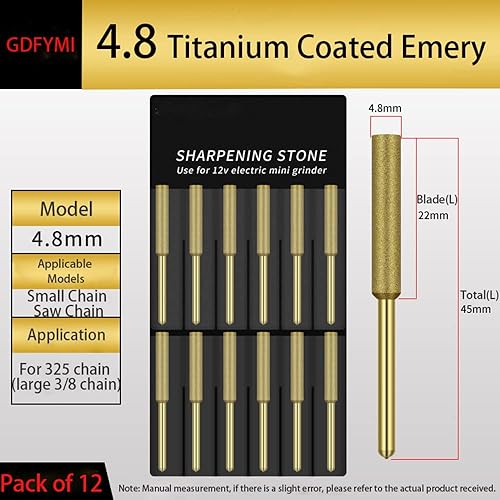 Miniatura 4 de Afilador de motosierra, 12 piezas de afilado de motosierra de diamante de alta dureza, afilador de hoja de sierra de cadena, brocas de afilado de
