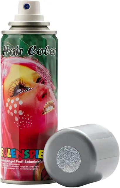 Glitzer Haarspray Silber - Temporäres Glitzerhaar für Partys