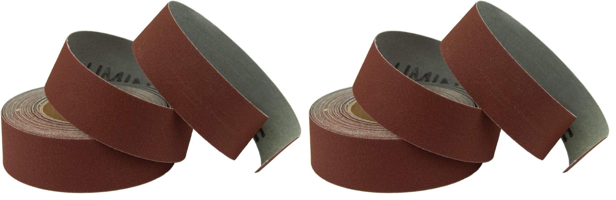 [BRSRAEL6CEMRODT2] POWERTEC 4RA2115 150 Grit Aluminum Oxide Sanding Paper Roll | 1” x 20' Self-Dispensing Clear Blister Pack (Pack of 2)