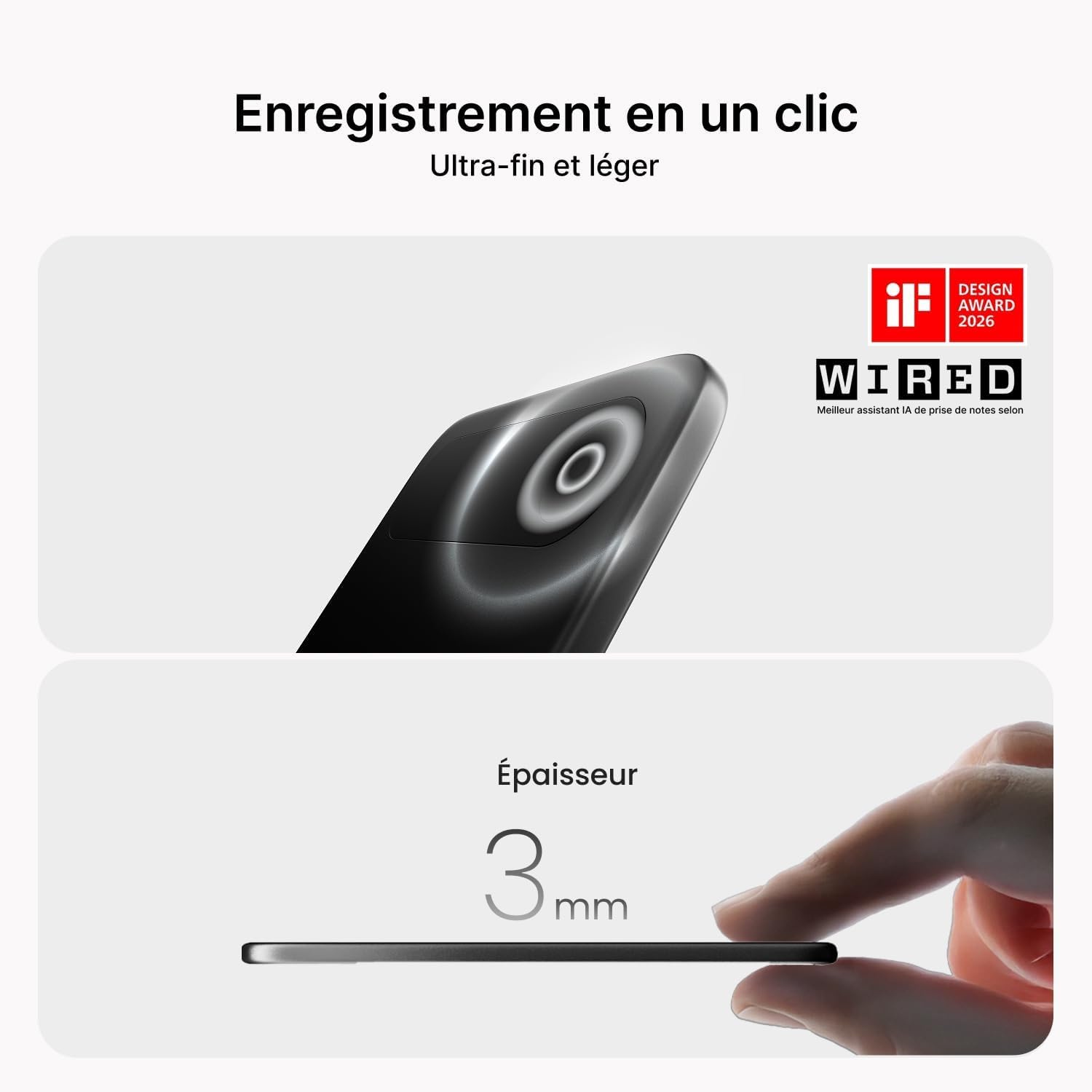 Comulytic Note Pro Grabadora de Voz IA con Funda, Grabadora IA Reuniones | Grabadora de Voz, Transcripción Resumen y Toma de Notas con IA, 113 Idiomas, Ultradelgado, para Llamadas Entrevistas Clases