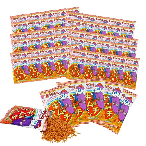 元祖 キムチラーメンのどん トチギヤ 駄菓子 大容量 60個セット〈 ピリ辛 でクセになる！懐かし 駄菓子 〉パーティーやイベントに！〔 お祭り/文化祭/縁日/二次会 〕【K-Brightお手拭き】 (60)（Amazon）