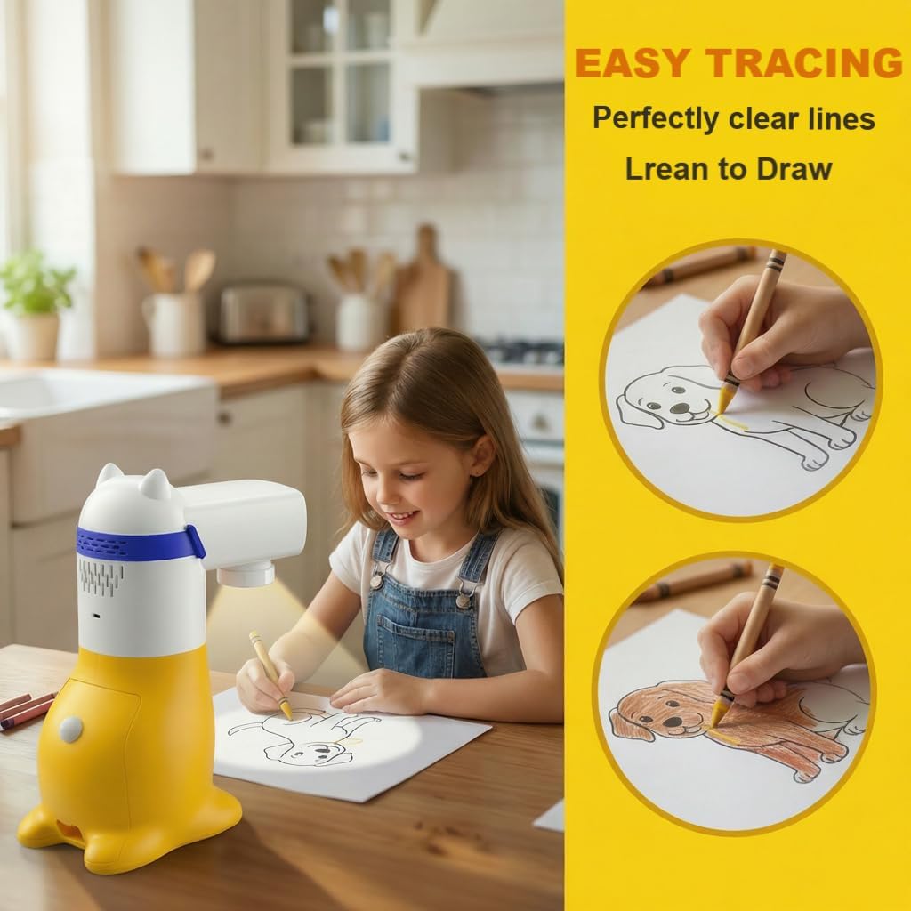 Yoturetoys AI Drawing Projector for Kids, Smart Art Tracing Machine to Inspire Creativity with Voice Learning & Photo-to-Sketch, STEM Educational Toy, Christmas Birthday Gift for Boys Girls Ages 5+