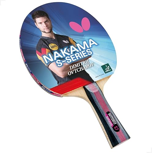 Butterfly Nakama S-7 - Raqueta de tenis de mesa  Pala de ping pong Butterfly profesional aprobada por la ITTF  Caucho de tenis de mesa Safira y capa