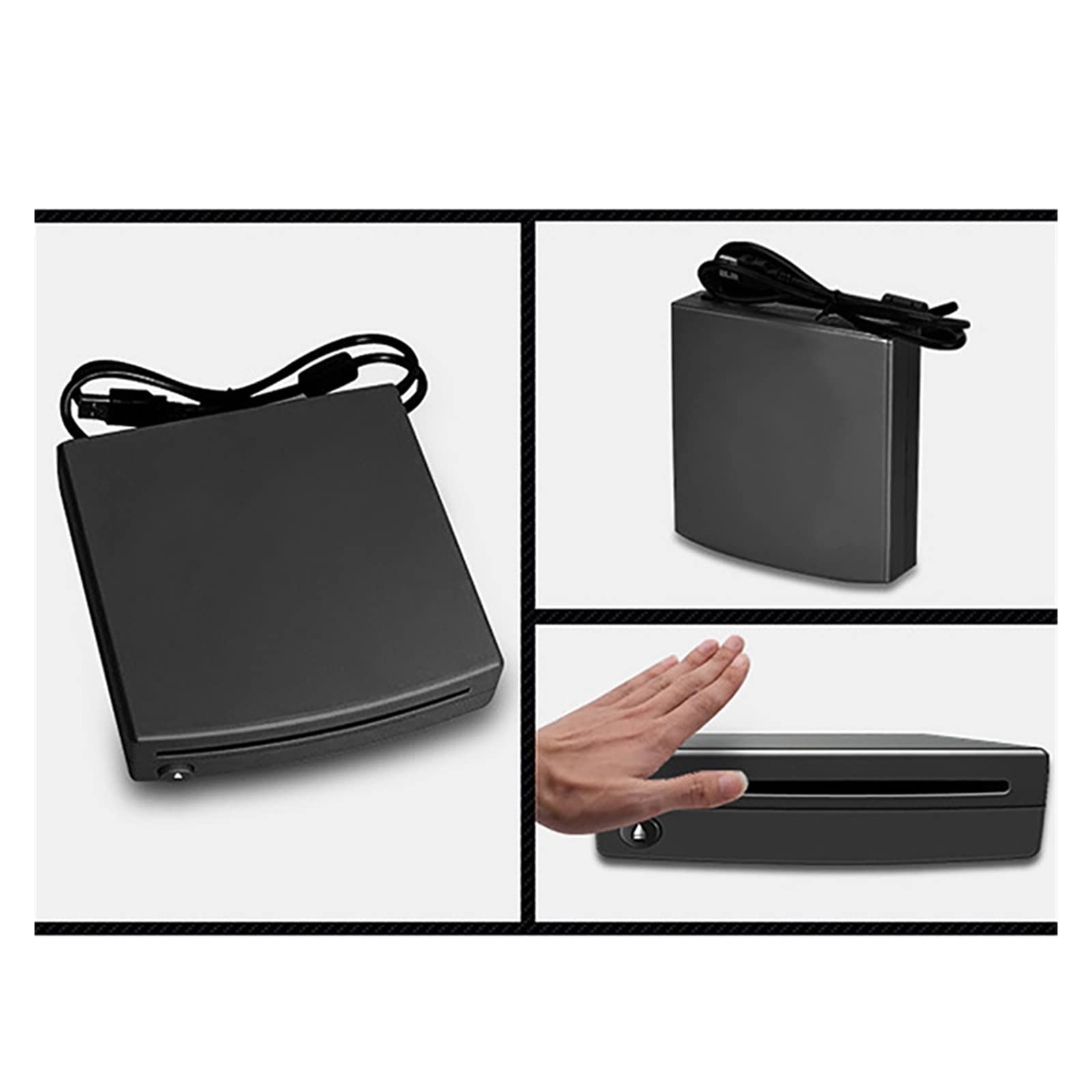 Lecteur DVD Portable, Lecteur de boîte à Vaisselle CD/DVD autoradio avec Transfert de Signal d'alimentation USB Externe for Lecteur multimédia de Voiture Lecteur CD/DVD/MP3/MP4 Portable