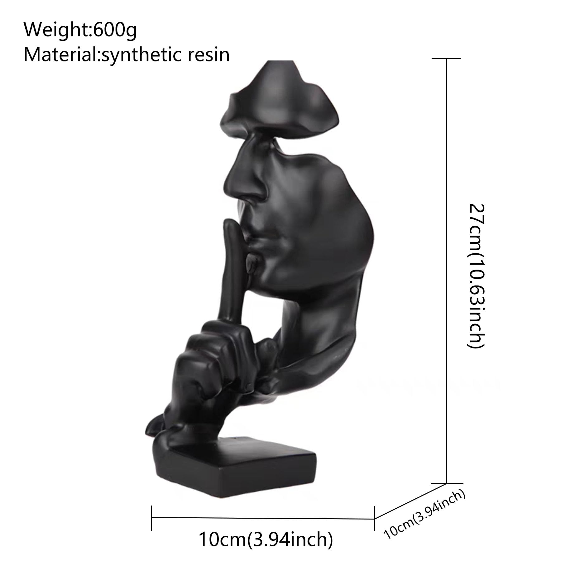 Scultura Pensatore Moderna In Resina - Decorazione Astratta Colorata Per Casa E Ufficio - Foto 2