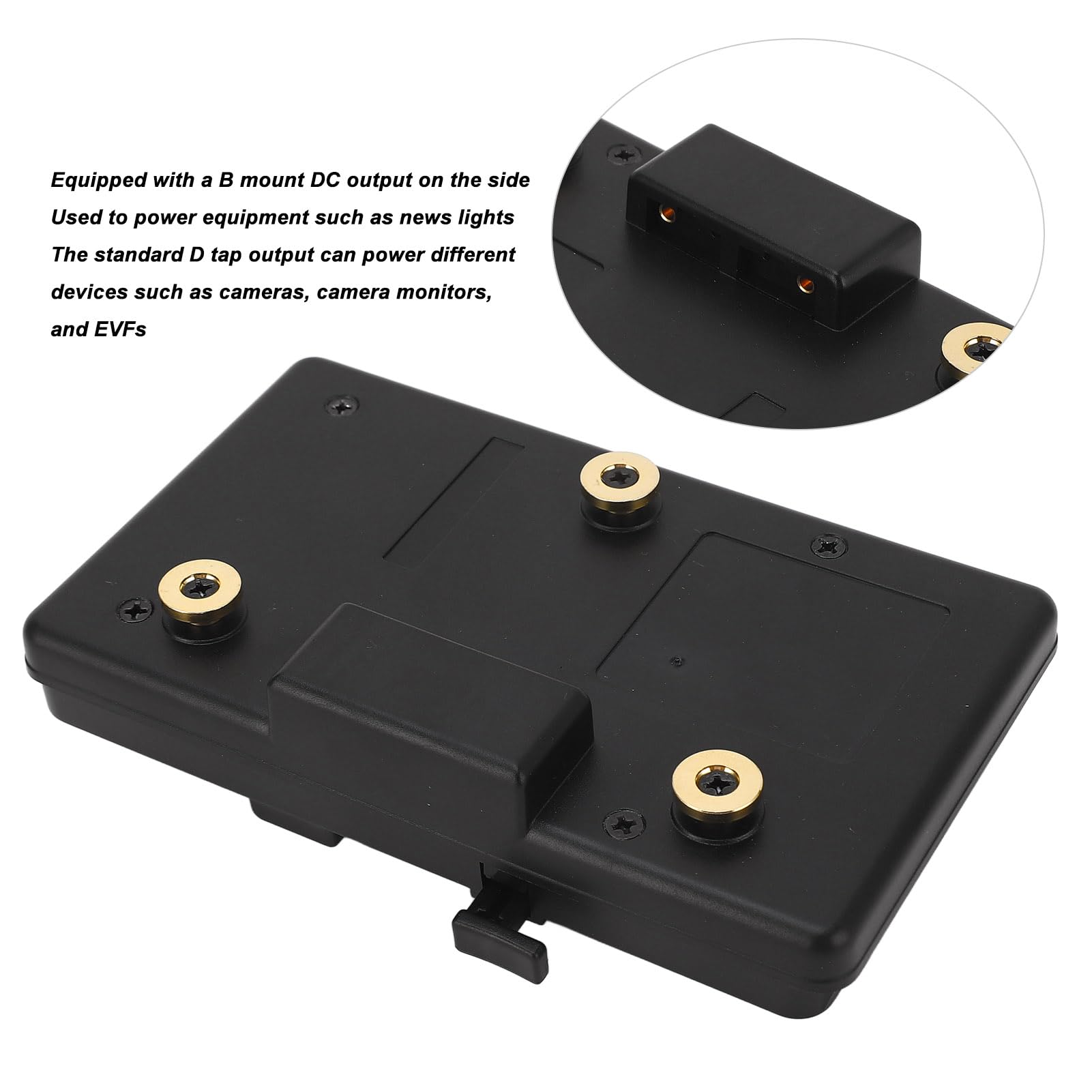 Montaje en V a Placa Convertidora de Batería Bauer, ABS de para una Fácil Gestión de Energía, Adecuado para Cámaras e Iluminación, 1 Pieza