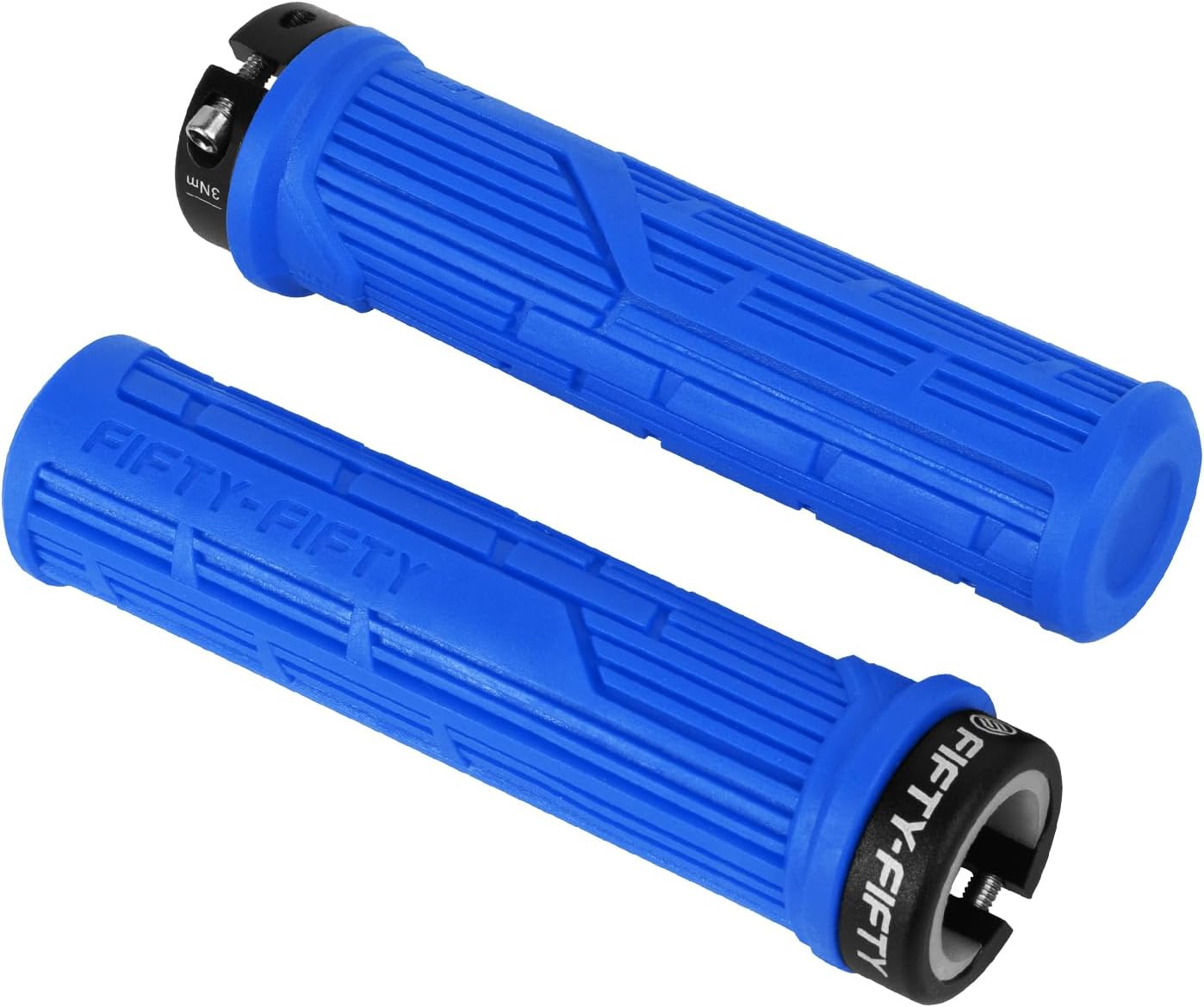 FIFTY-FIFTY Mountain Bike Grips, Single Lock-on MTB Handlerbar Grips, Soft and Comfortable, Non-Slip Locking Bicycle Handle for All Mountain, Enduro, Downhill