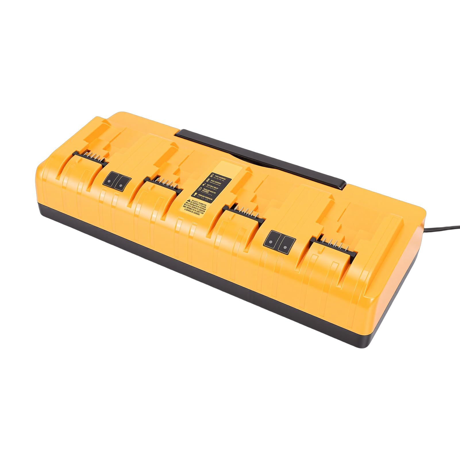 ZJchao Estación de Carga de Batería Carga Rápida 3A 4 Puertos Base de de Batería Múltiple Compatible con Baterías DCB104 DCB127 DCB182 DCB184 DCB200 Amarillo Material de PC ABS (Enchufe de la UE)