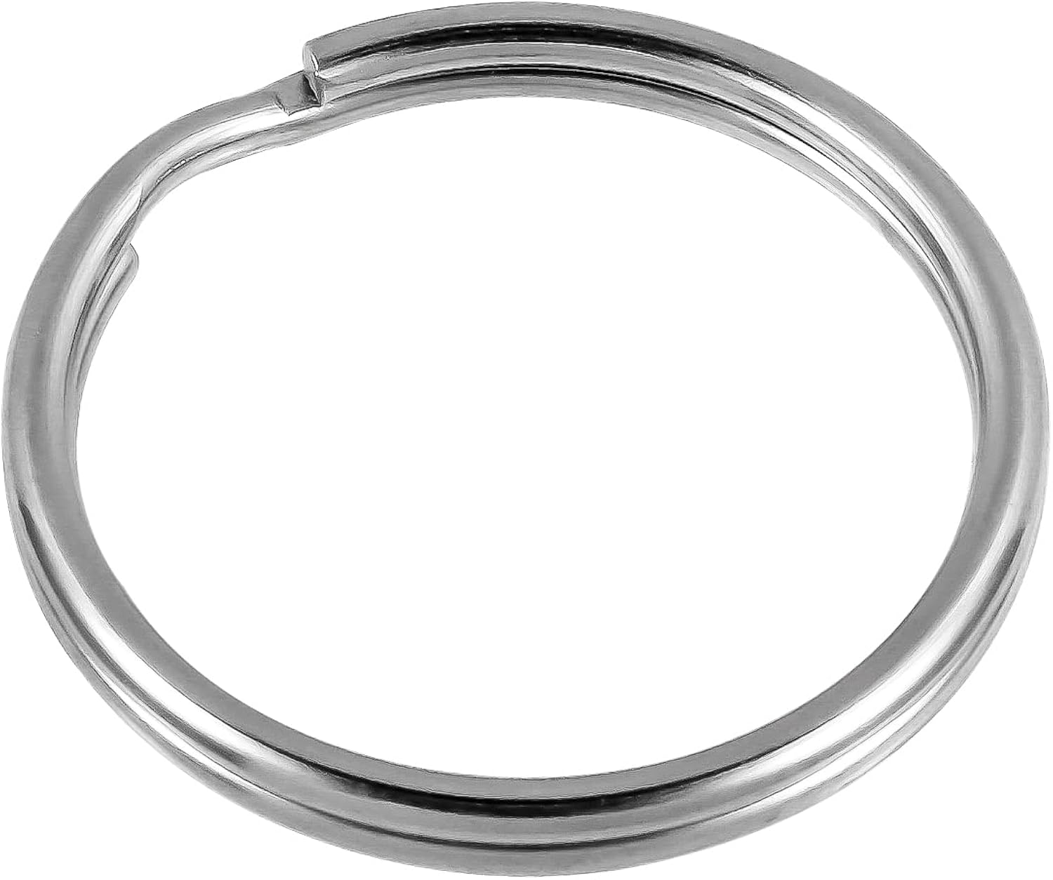 30pcs Round Key Rings, Silver Key Ring Hoops, Stainless Steel 304S15